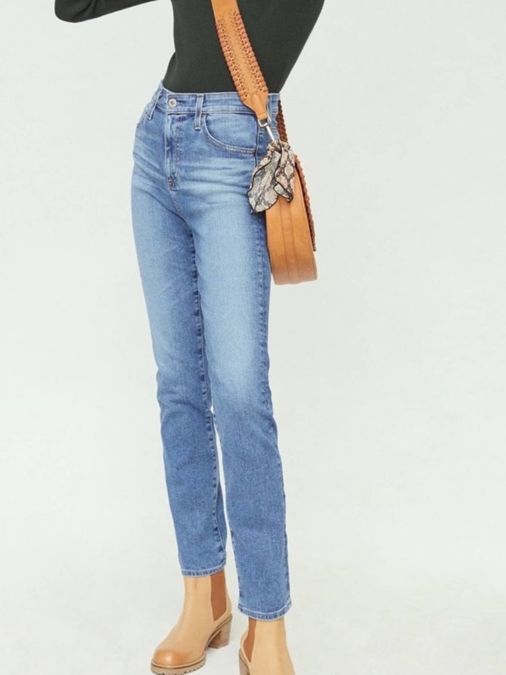 Anthropologie AG High Rise Slim Straight Ankle Stevie Denim Jeans